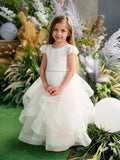 Teter Warm Couture Off White Lace Wedding Flower Girl Dress