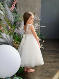 Teter Warm Couture Chloe Flower Girl Dress with Tulle 3D Floral Accent