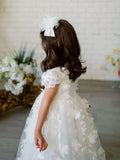 Lilliana White 3D Floral Dress – Communion & Special Event
