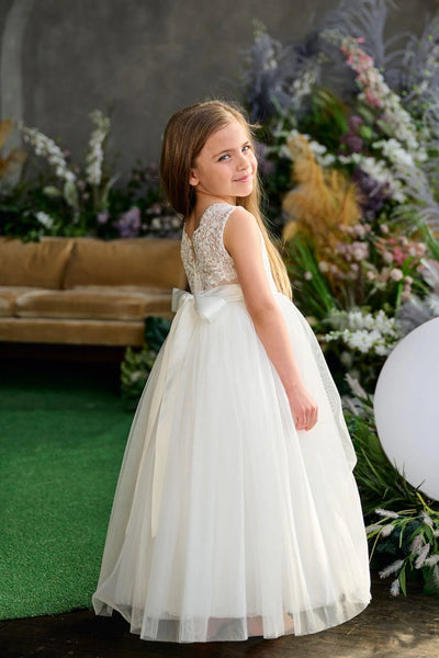 Teter Warm Couture Off White Lace Tulle Flower Girl Dress