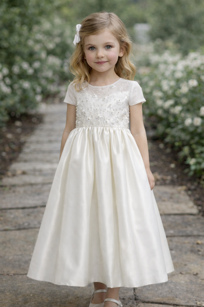 Seraphina Satin Dress | Amalee Couture Communion & Flower Girl Gown