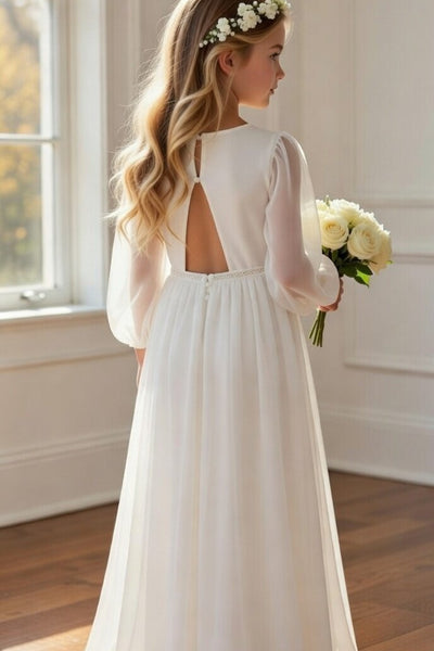 Serenelle Ivory Amalee Couture Chiffon Communion Gown