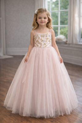 Amalee Couture Blush Flower Girl Gown – Tulle Dress