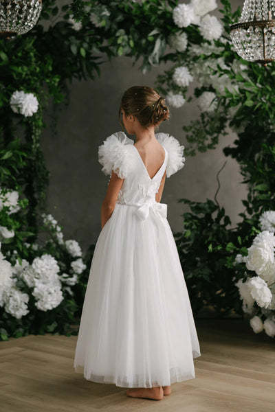 Girls Lace Tulle Off White Communion Dress By Teter Warm