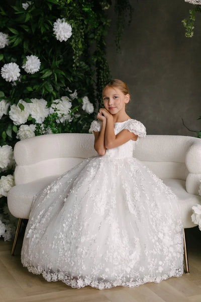 Teter Warm Couture Luxurious All Over Lace Wedding Flower Girl Communion Dress