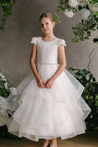 Julianna Lace Tulle Dress – Communion & Flower Girl Gown
