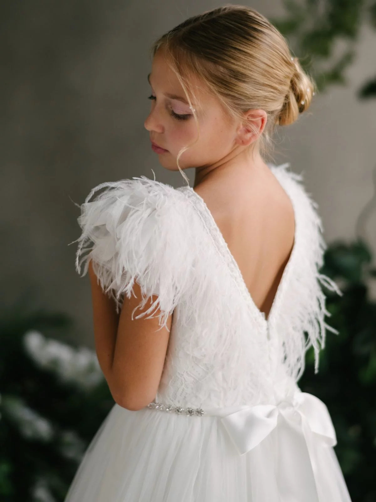 Teter Warm Couture Communion Flower Girl Embroidered Lace Tulle Dress