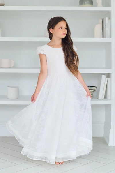 Alina White Lace Dress – Communion & Flower Girl Gown