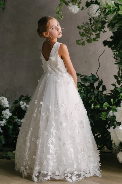 Off White Communion Flower Girl Special Occasion Dress - Teter Warm