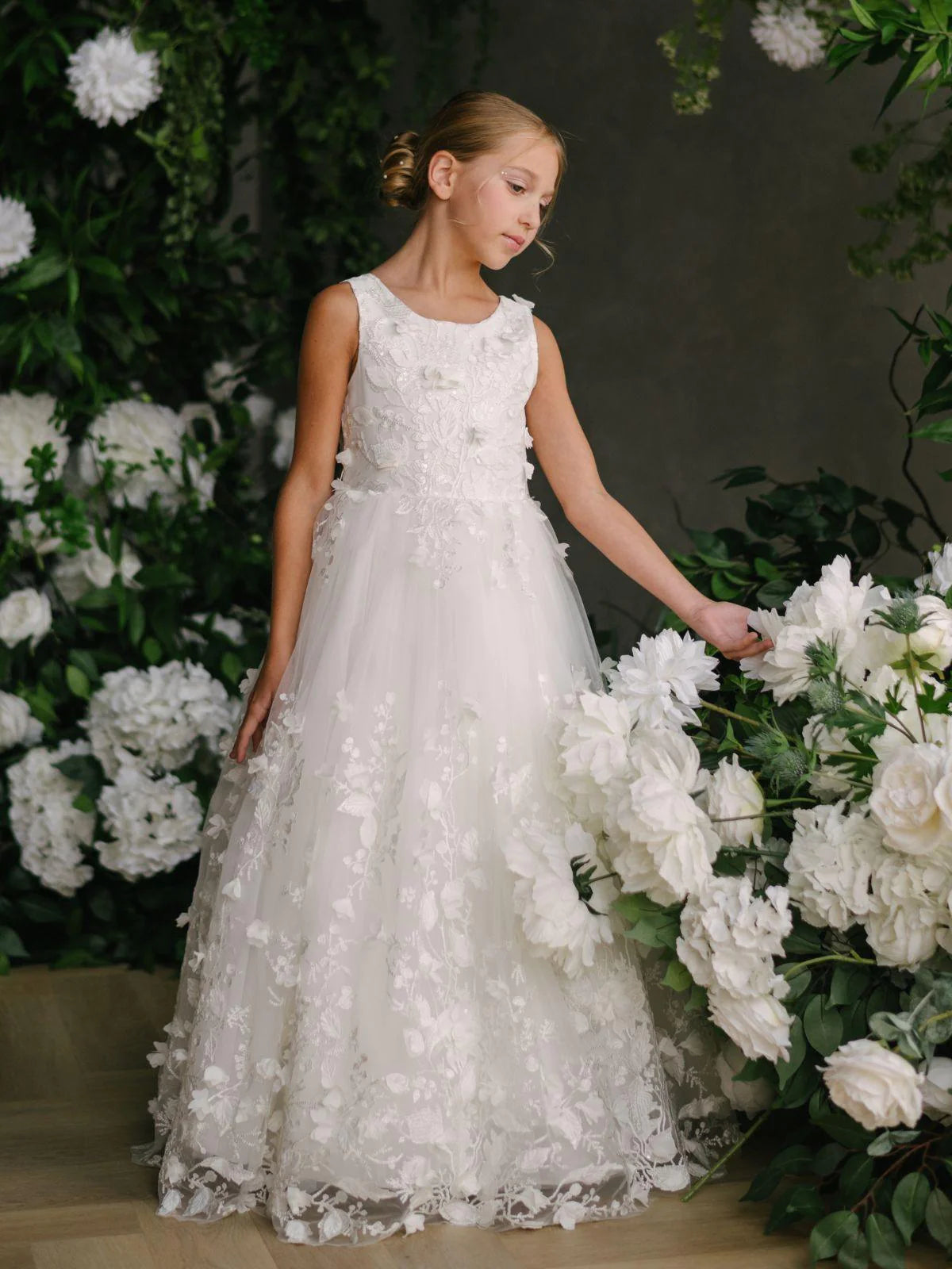 Off White Communion Flower Girl Special Occasion Dress - Teter Warm