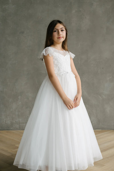 Adelise Grace Teter Warm Communion Dress | Lace & Tulle