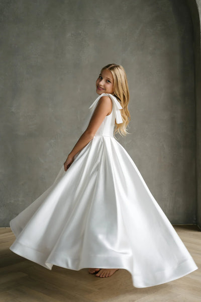 Teter Warm Couture Girls Communion Satin Special Occasion Dress