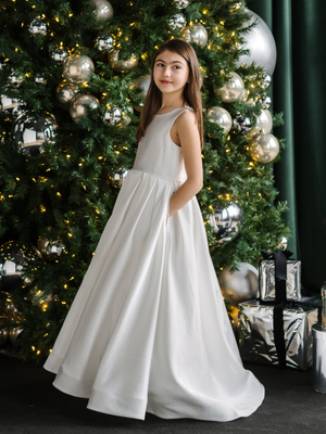 Teter Warm Couture Pearl Back Communion Dress for Girls