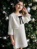 Margaux Teter Warm Girls Ivory Tweed Party Dress