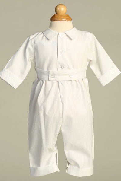 Oliver Boys Cotton Baptism Long Romper | Blush Kids