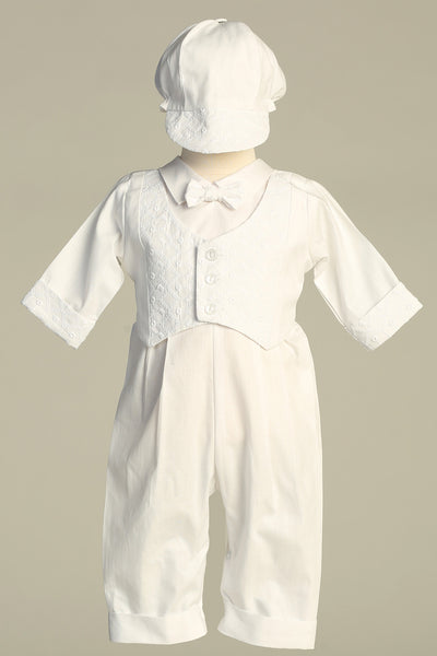 Oliver Boys Cotton Baptism Long Romper | Blush Kids