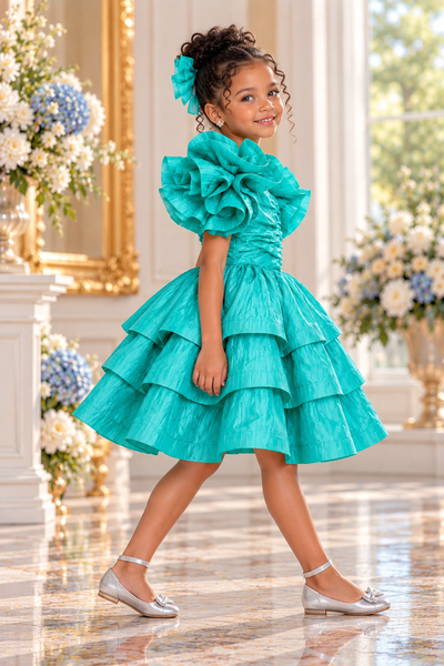 Girls Pink Taffeta Pageant Dress | Signature Designer