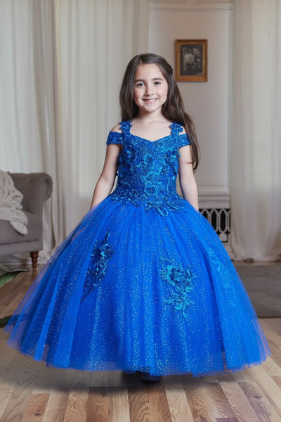 Lilac Girls Pageant Dress Glitter Tulle Ballgown