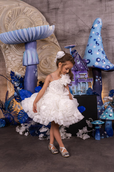 Fleur Radiance Dress - Custom White Flower Girl & Pageant Gown