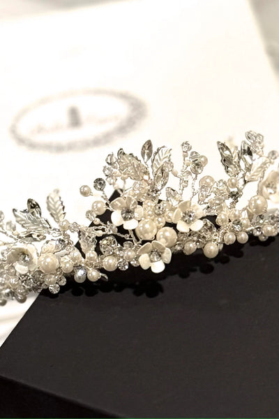 Crystal Floral Communion Tiara for Girls – Elegant