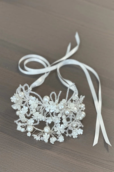 Pearl & Beaded Double Band Headpiece for Girls