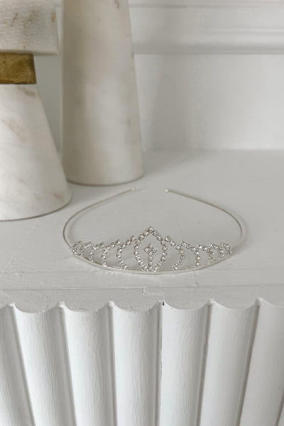 Silver Rhinestone Tiara Headband for Girls
