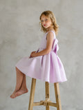 Calliope Lilac Bow Back Girls Party Dress | Teter Warm