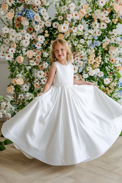 Teter Warm Couture Satin Communion & Flower Girl Dress