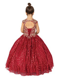 Stunning Misha Sequin Lace Embroidered Pageant Gown for Girls