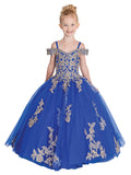 Anita Embroidered Off the Shoulder Pageant Dress - Girls Formal Wear