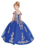 Anita Embroidered Off the Shoulder Pageant Dress - Girls Formal Wear