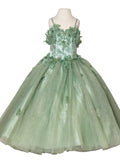 Angelina Girls Pageant Dress with Floral Appliques - Stunning Pageant Gowns