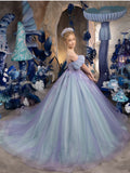 Custom Mint Lilac Princess Gown – Luxury Couture for Kids