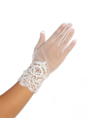 Amelia First Communion Lace Gloves