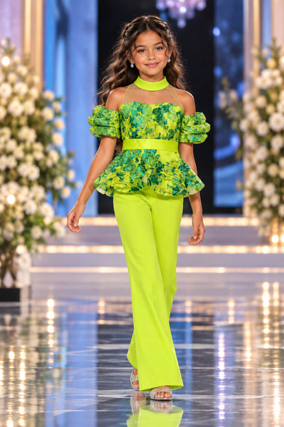 Girls Brocade Pageant Pantsuit | Signature Designer Collection