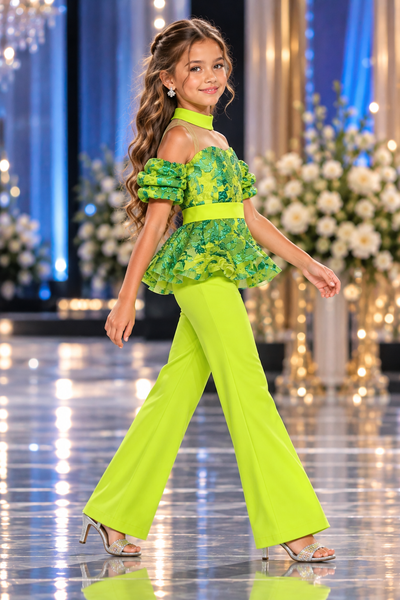 Girls Brocade Pageant Pantsuit | Signature Designer Collection