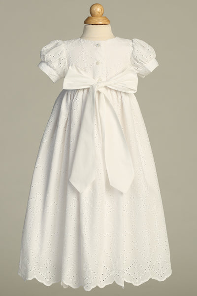 Charlotte Christening Gown – Embroidered Baptism Dress with Bonnet