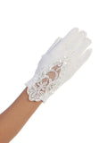 The Brianna Flower Girl Satin Lace Gloves