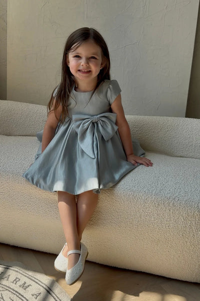 Elinora Skye Silver Blue Girl Dress | Teter Warm Couture