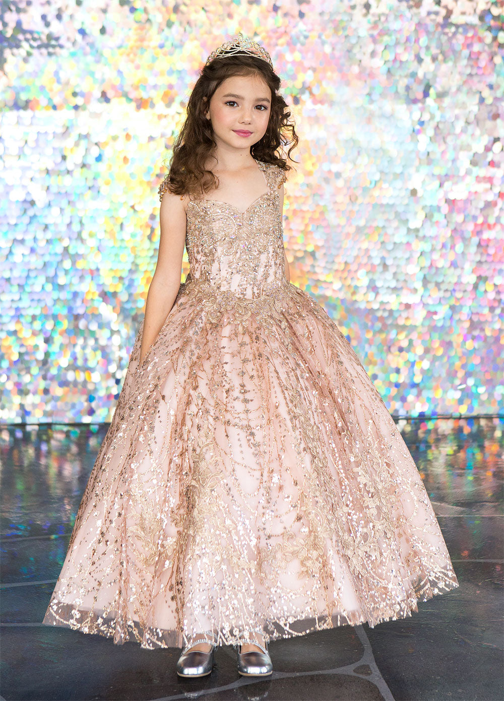 Girls All Over Sequin Glitter Embellished Pageant Party Special Occasion Dress