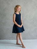 Clémence Teter Warm Girls Dark Blue Party Dress