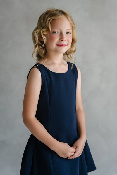 Clémence Teter Warm Girls Dark Blue Party Dress