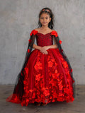 Elegant Flower Girl Dress with 3D Floral Design | Princess Collection