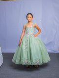 Embroidered Pageant Tulle Dress - Rylee Girls Dresses | Princess Collection