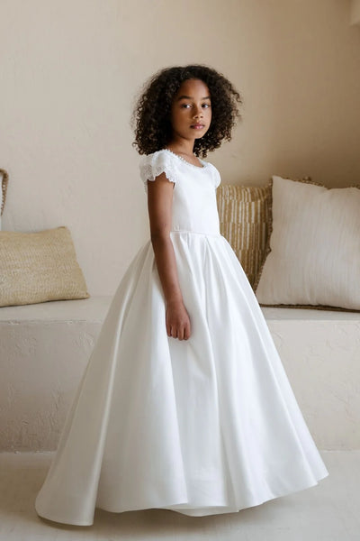 Elegant White Lace Dress for Girls – Perfect for Special Occasions