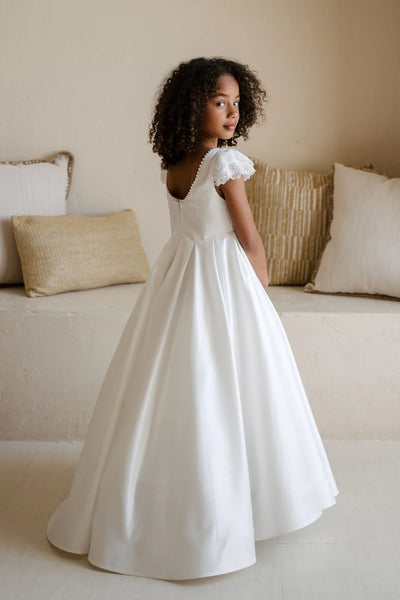 Elegant White Lace Dress for Girls – Perfect for Special Occasions