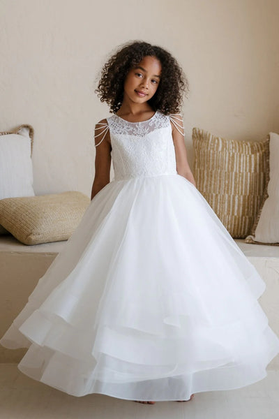 Eliora Grace Girls Communion Dress | Lace & Tulle Gown