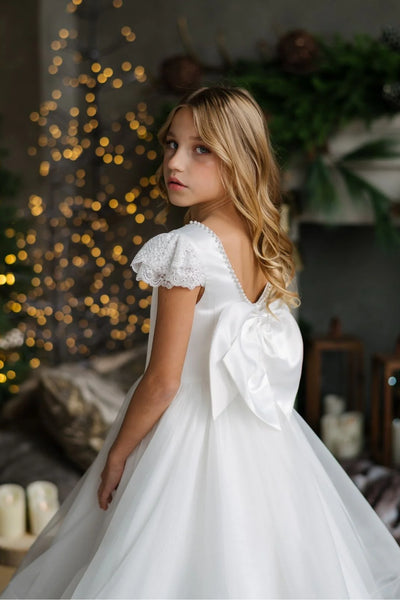 Teter Warm Couture Off-White Tulle Communion Dress for Girls
