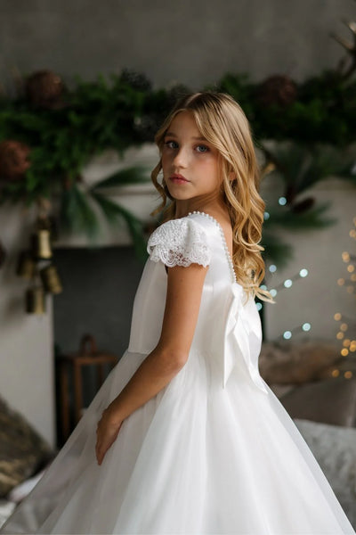 Teter Warm Couture Off-White Tulle Communion Dress for Girls