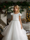 Teter Warm Couture Off-White Tulle Communion Dress for Girls